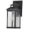 Nuvo Corning 1-Lgt Medium Wall Lantern - Matte Black / Clear Glass 60/7371 - alternate 1